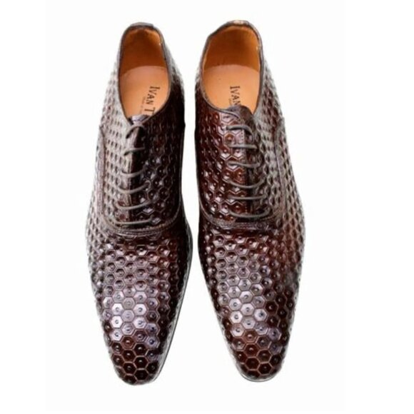 Italian Handmade Men\'s Leather Shoe / Baye Brown Oxford Mens Dress Shoes / Men’s main image 5
